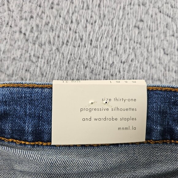 mnml Jeans Mens 31 Blue X203 Stretch Denim Distressed Ripped Slim Fit - Picture 6 of 16